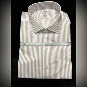 Brooks Brothers “346” Men's Dress Shirt - Black and Purple Stripes